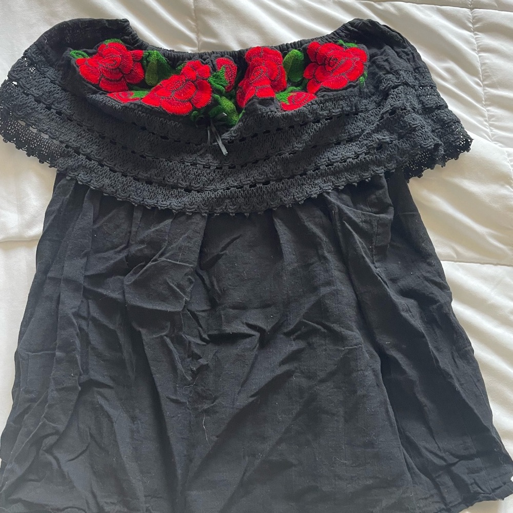 Off the shoulder handwoven Mexican style top